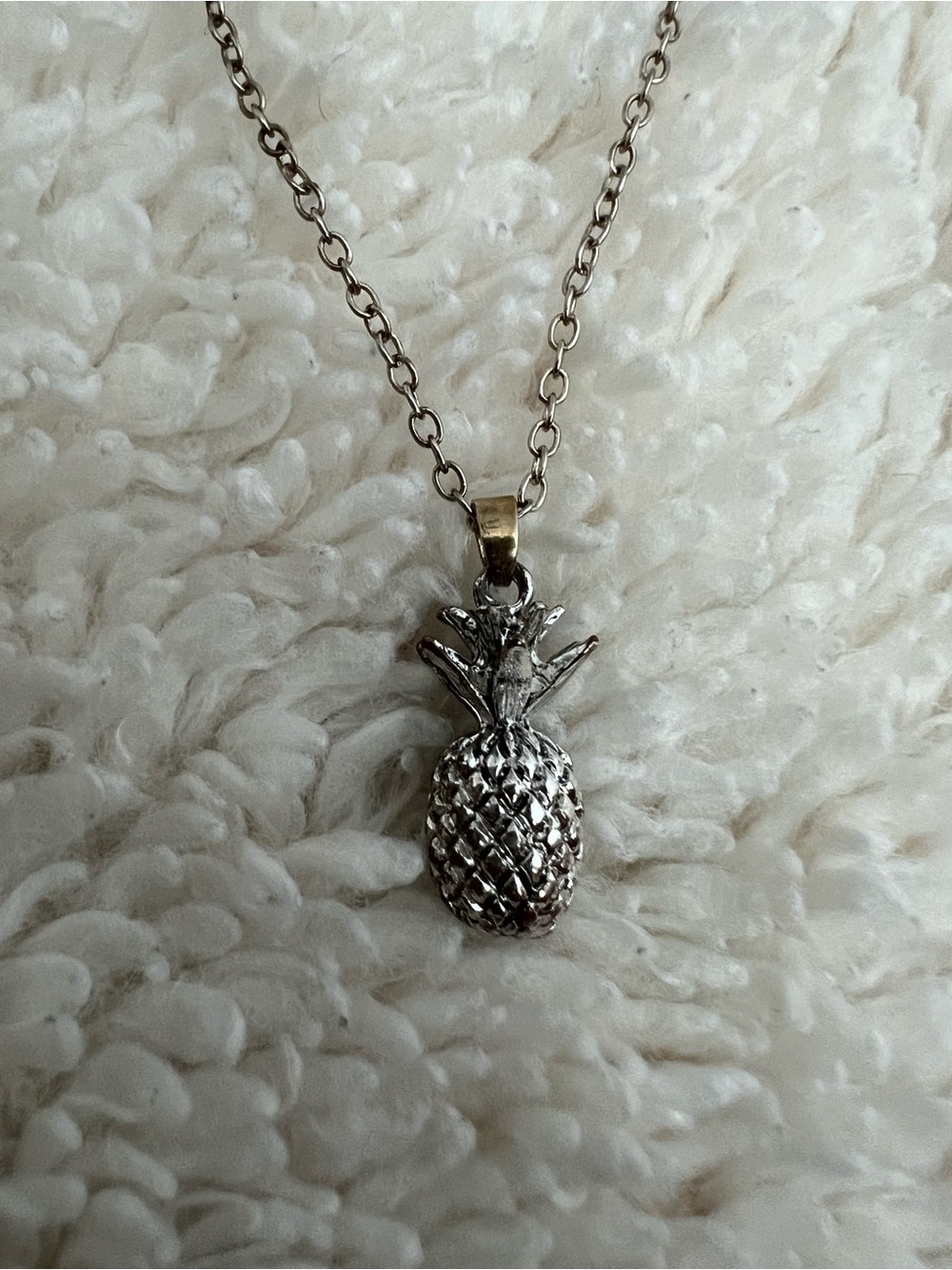 Silver-Tone Pineapple Pendant Necklace